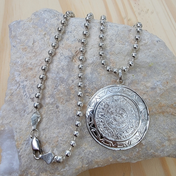 Taxco Jewelry - Sterling Aztec Mayan Calendar Taxco